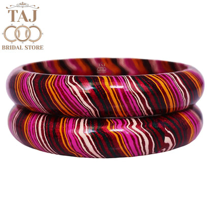 Lehariya Jaipuri Lac Kada Bangles (Set of 2)