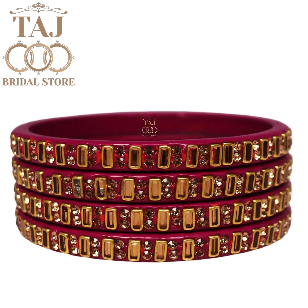 Kundan Lac Kada Bangles in Latest Design (Set of 4)