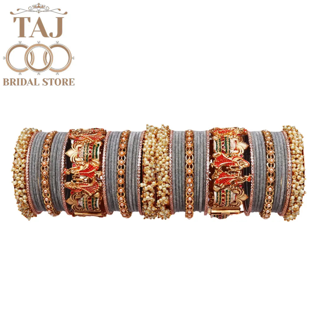 Wedding Bangle Set with Dulha-Dulhan Kada