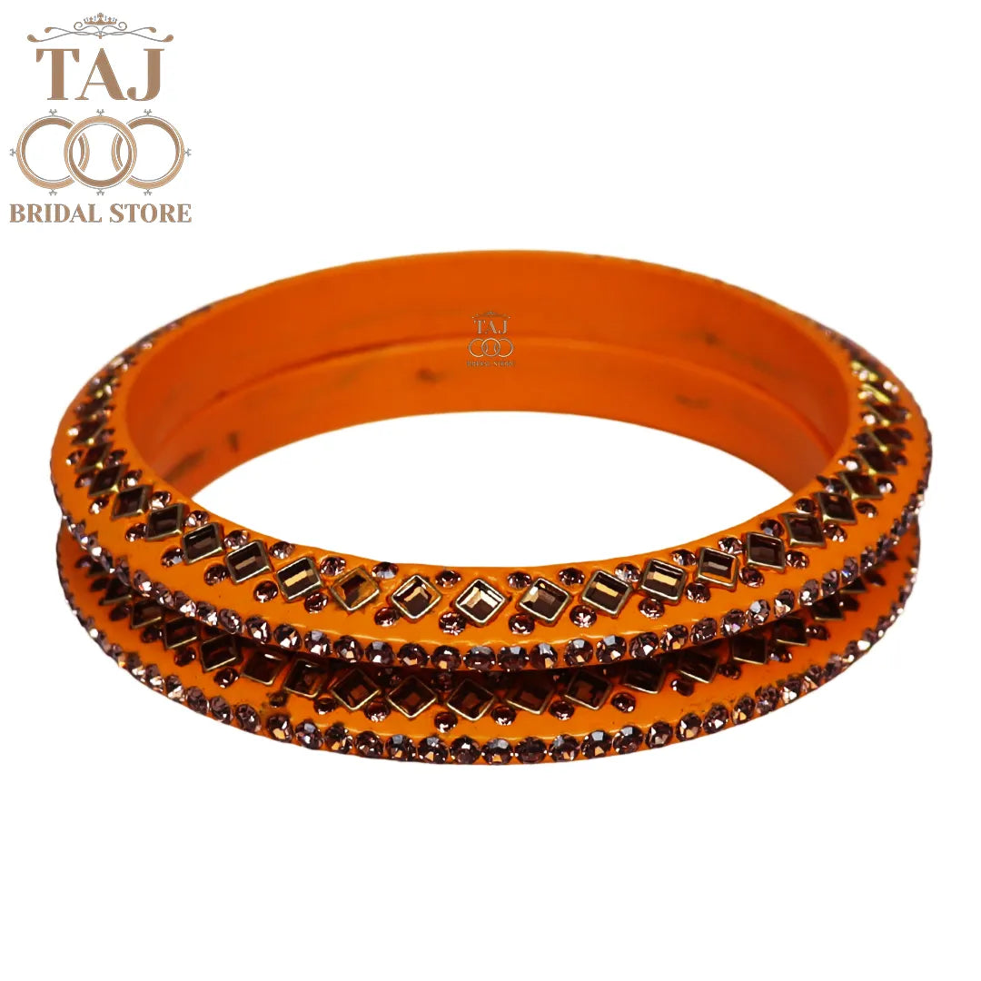 Traditional Kundan Lac Bangadi Bangles (Pack of 2)