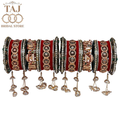 Premium Indian Bridal Bangle Set with Beautiful Doli-Elephant Motifs