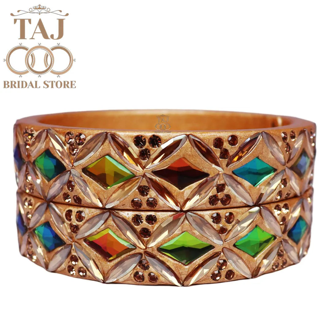 Designer Lac Kada Bangles with Exquisite Kundan Work