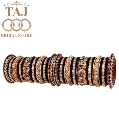 Rajasthani Rajwadi Wedding Bangles Set in Beautiful Peacock Design