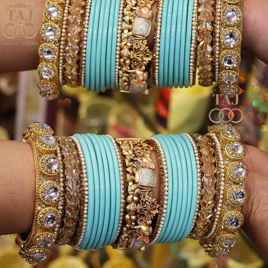 Royal Rajwadi Wedding Chura Set With Beautiful Latest Elephant Design Kada