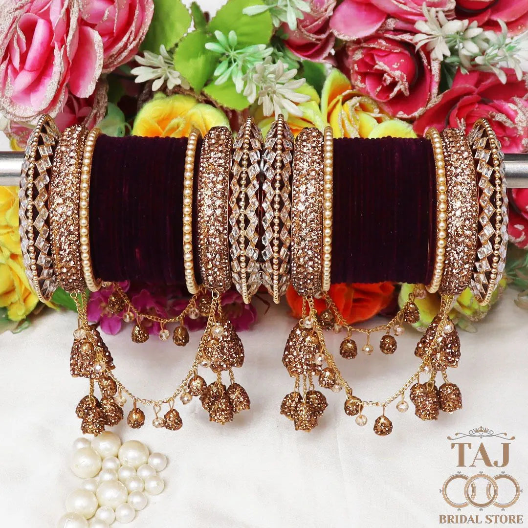 Bridal Bangles Set With Beautiful Latest Jhula Latkan Design