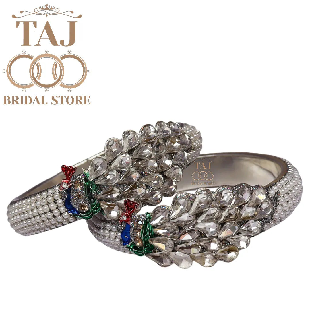 Designer Kada with Beautiful Peacock Design (Pack of 2) Taj Bridal Store