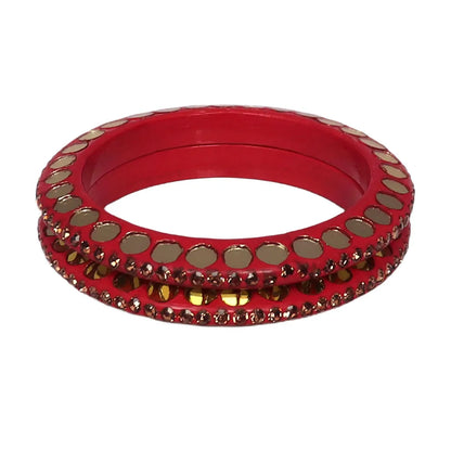 Lakh Bangle with Beautiful Mirror Work (Pack of 2)