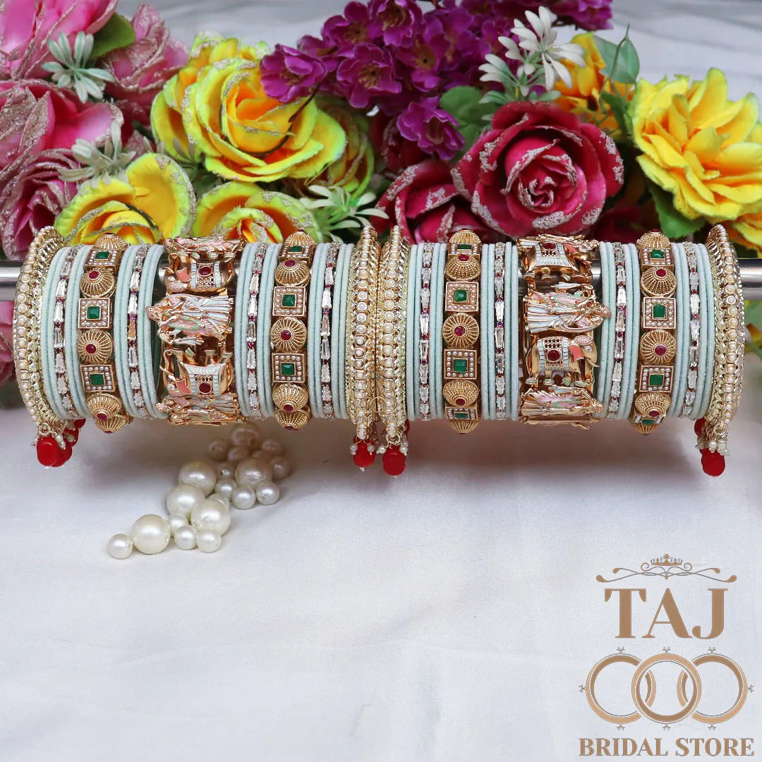 Wedding Bangles Set With Beautiful Radha Krishna Design Kada