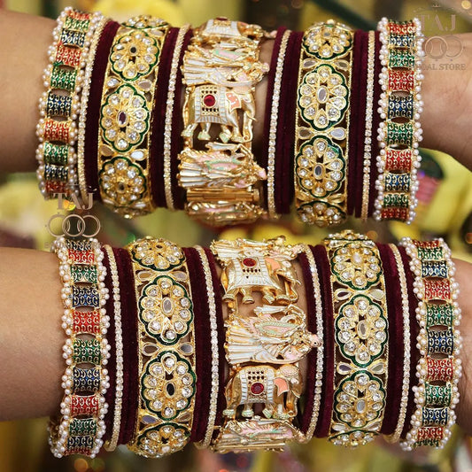 New Design Wedding Bangles Set With Beautiful Radha Krishna Design Metal Kada