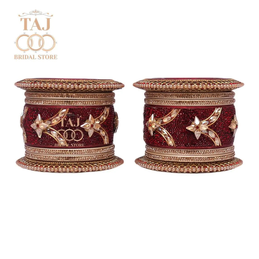 Lac Bangles for Bride with Best Kundan Work (Pack of 14) Taj Bridal Store