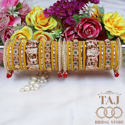 Wedding Bangles Set With Beautiful Radha Krishna Design Kada