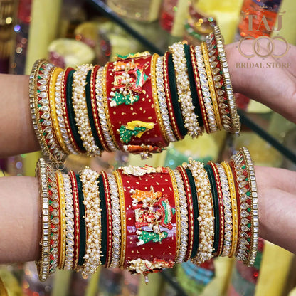 Rajwadi Dulhan Bangle Set with Beautiful Doli Design Taj Bridal