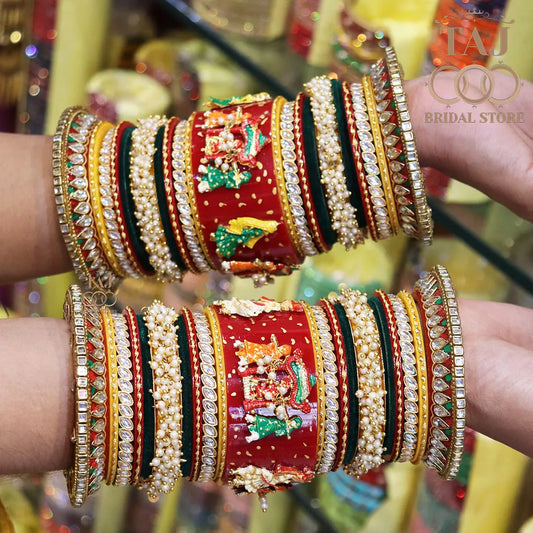 Rajwadi Dulhan Bangle Set with Beautiful Doli Design Taj Bridal Store