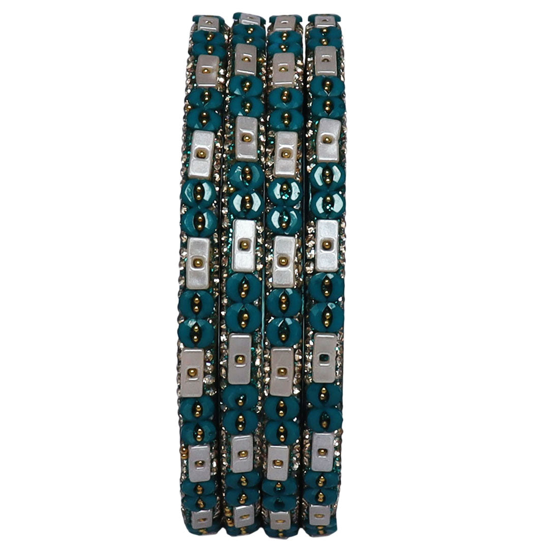 Designer Rajasthani Lac Bangles with Rhinestone & Bead Work by Taj Bridal Store