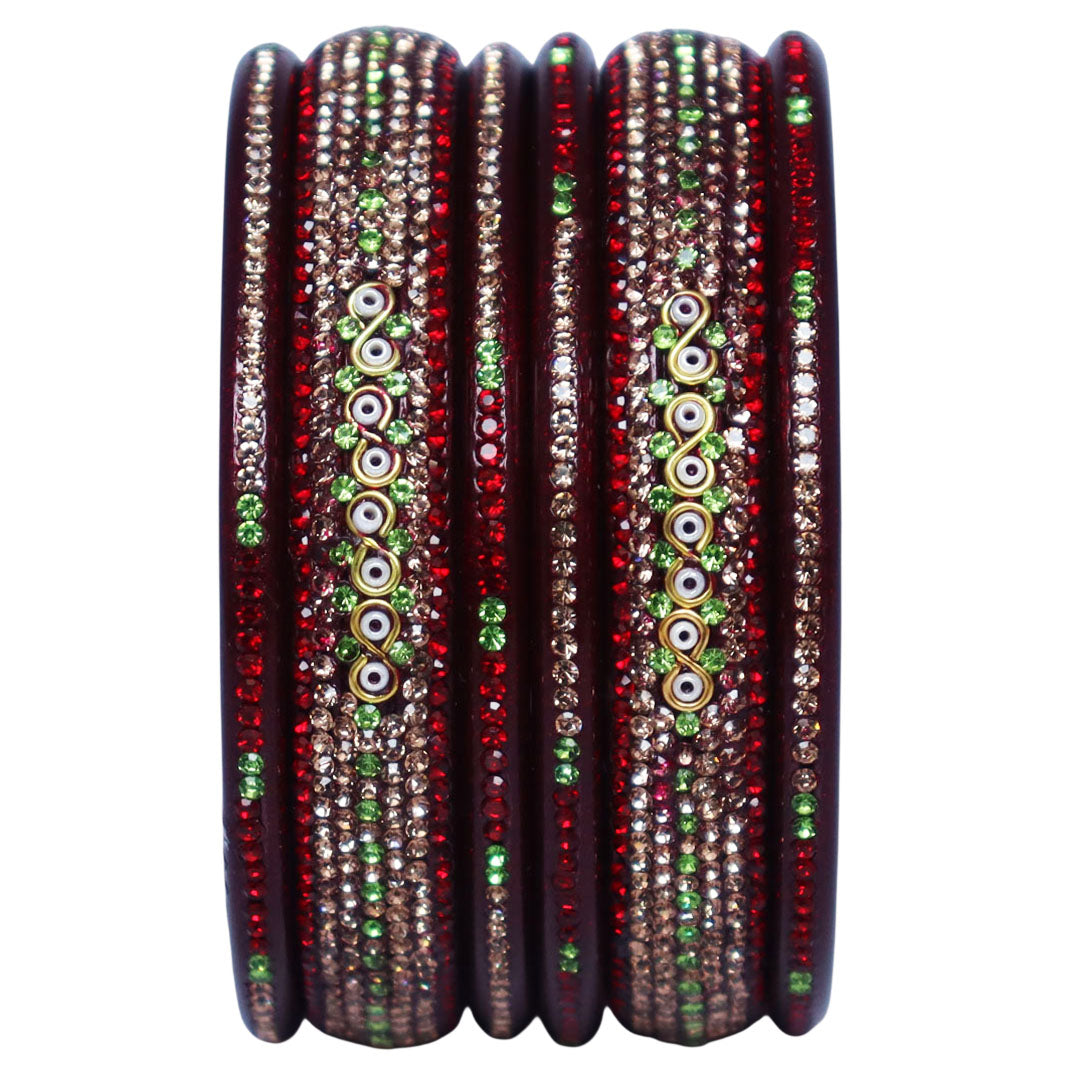 Jaipuri Lac Bangles with Latest Beads & Rhinestone Design