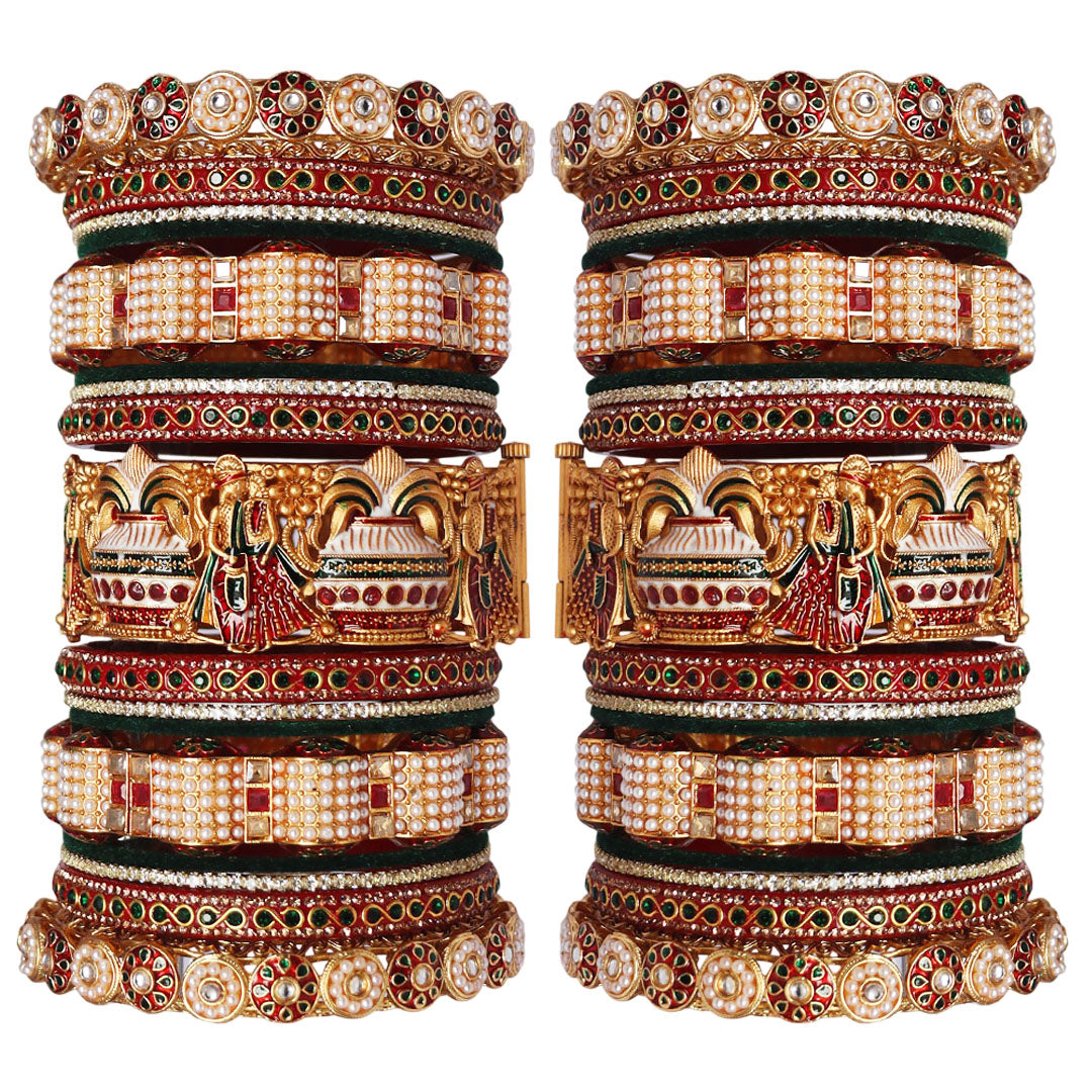 Premium Rajwadi Dulha-Dulhan bridal bangles set by TAJ BRIDAL STORE