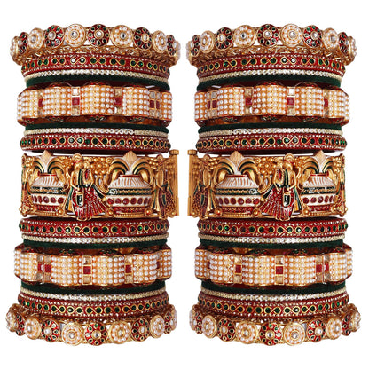 Premium Rajwadi Dulha-Dulhan bridal bangles set by TAJ BRIDAL STORE