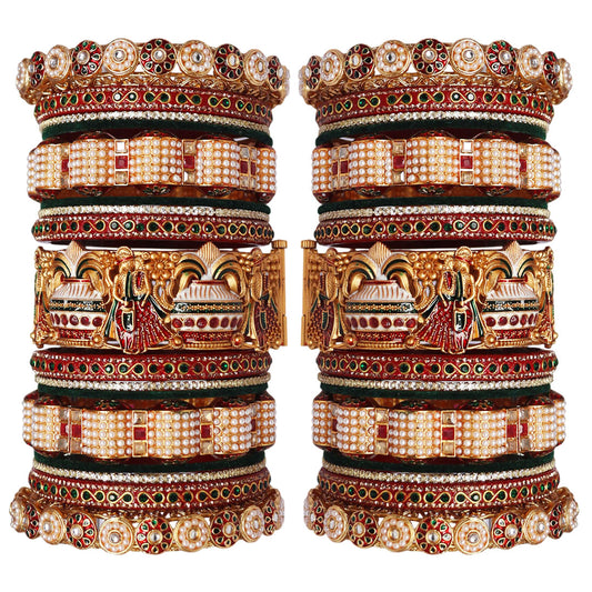 Premium Rajwadi Dulha-Dulhan bridal bangles set by TAJ BRIDAL STORE