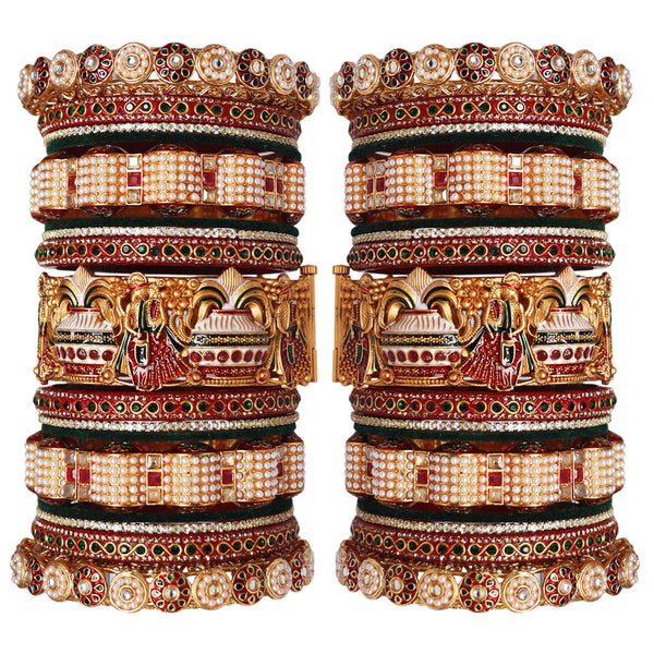 Premium Rajwadi Dulha-Dulhan Bridal Bangles Set by TAJ BRIDAL STORE