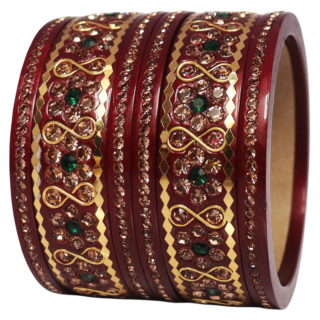 Festival Special Fancy Lac Bangles Set With Latest Stone Design
