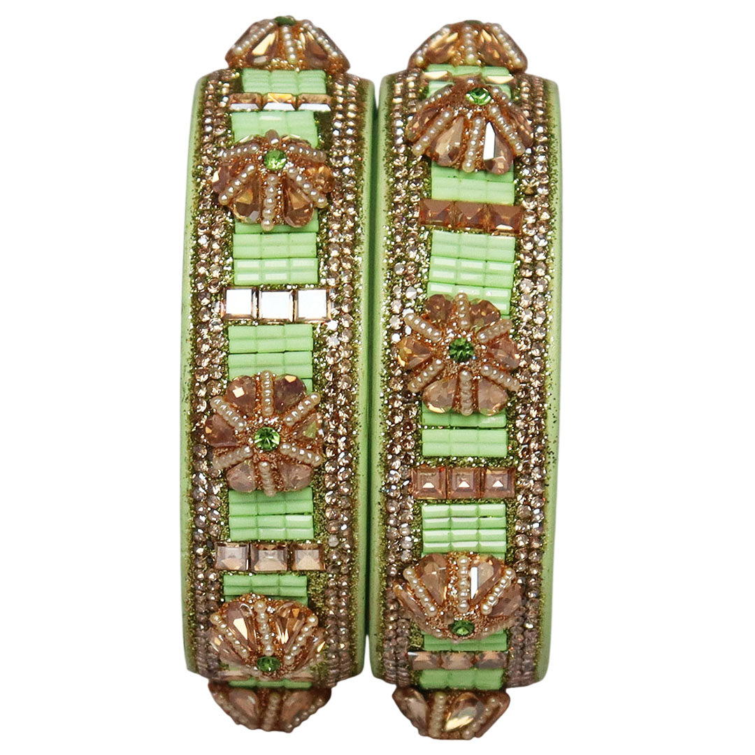 Jaipuri Lac Bangles Kundan Pearl Rhinestone Designer Kada