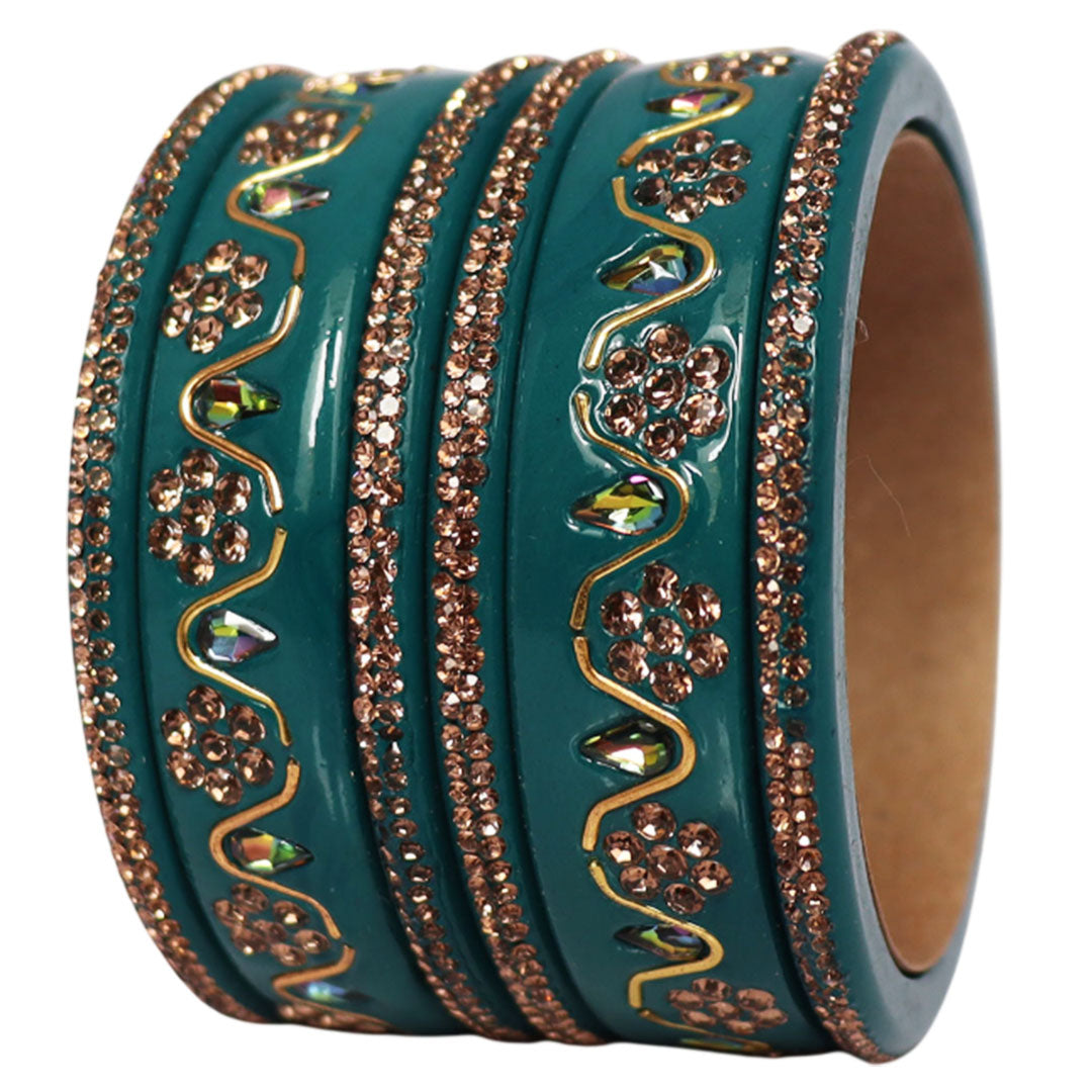 Handmade Traditional Short Lac Bangles Set With Latest Kundan Design