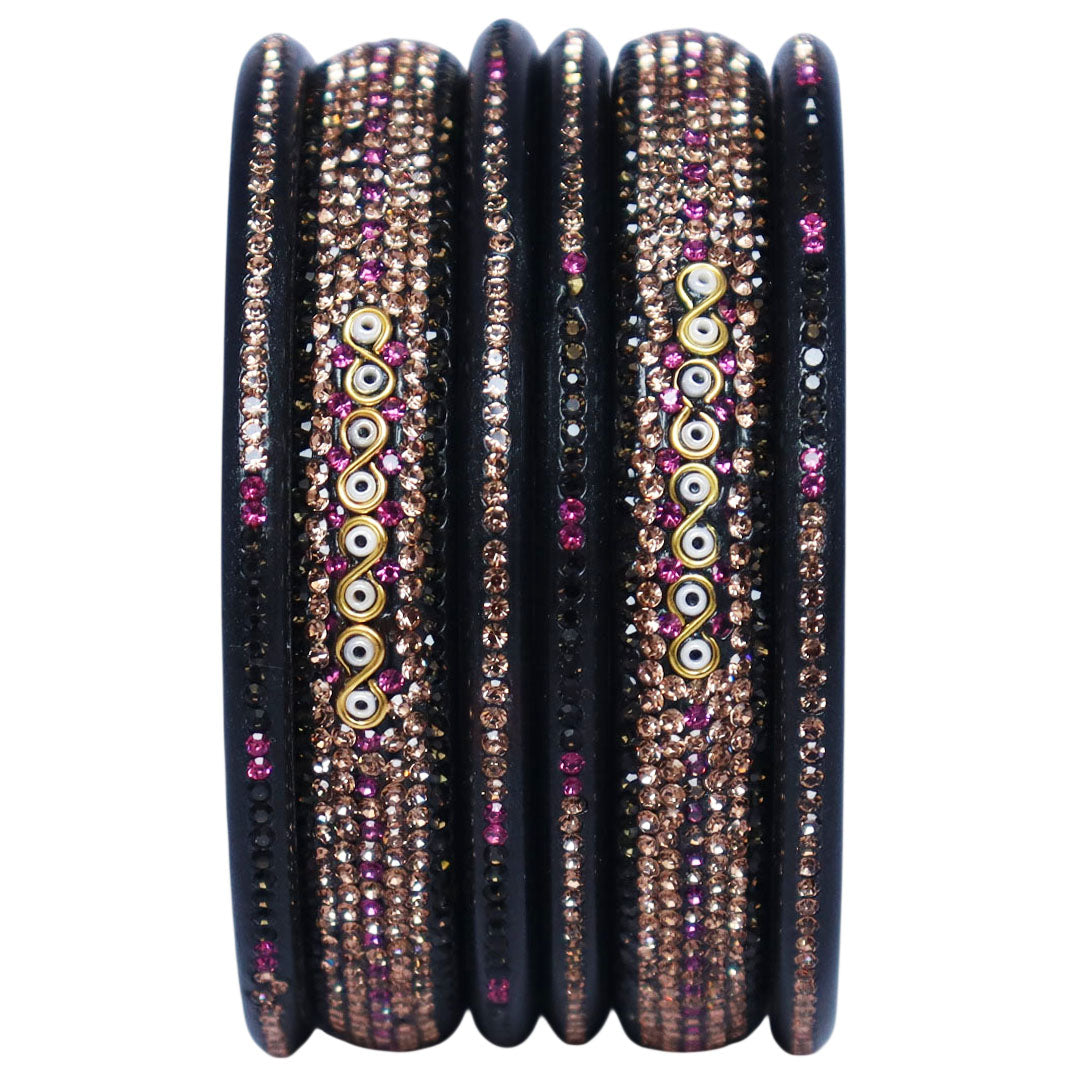 Jaipuri Lac Bangles with Latest Beads & Rhinestone Design