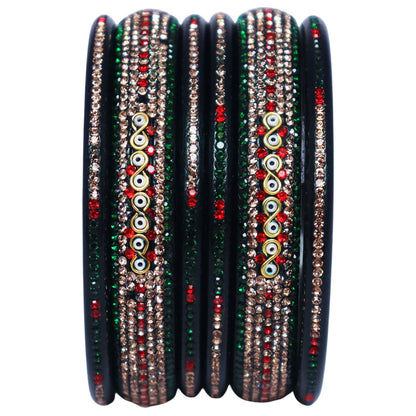 Jaipuri Lac Bangles with Latest Beads & Rhinestone Design