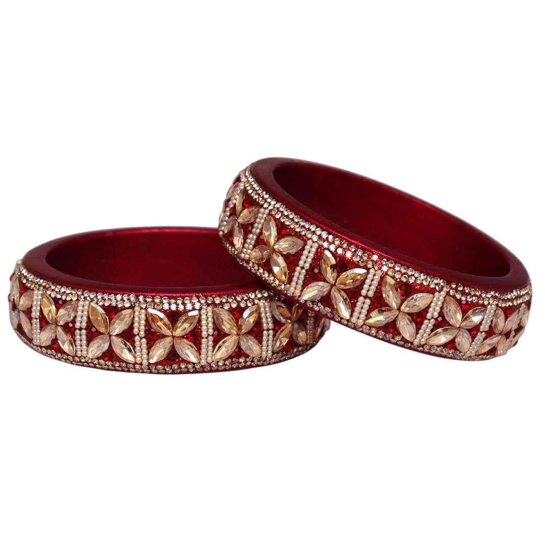 Jaipuri Handmade Lac Kada with Kundan Beads Craft