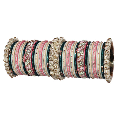 Raksha Bandhan Designer Bangles Set With Latest Kundan-Beads Design