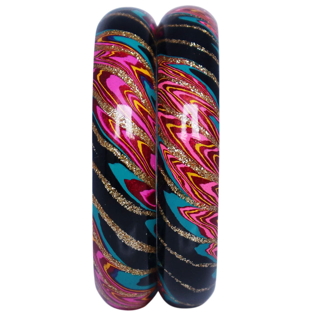Designer Lac Bangles Latest Wave Design Kada Set