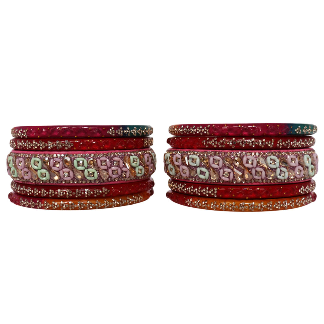 Womens Designer Lac Bangles Set With Latest Kundan Design