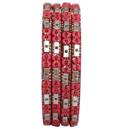 Designer Rajasthani Lac Bangles with Rhinestone & Bead Work by Taj Bridal Store