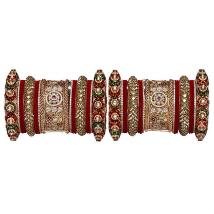 Rajwadi Bride’s Gold Plated Bangles Set in Latest Traditional Design