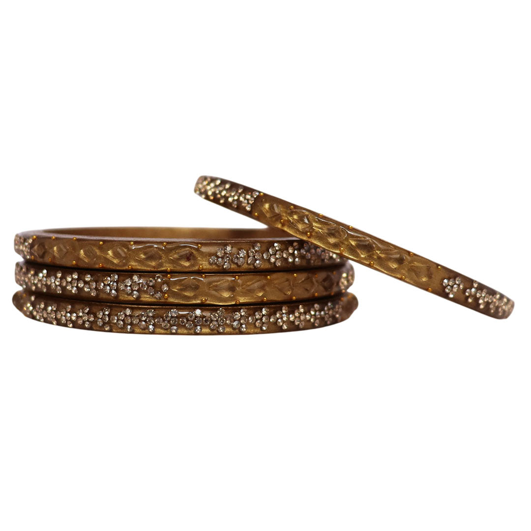 Beautifully Designed Lac Bangles With Kundan Work