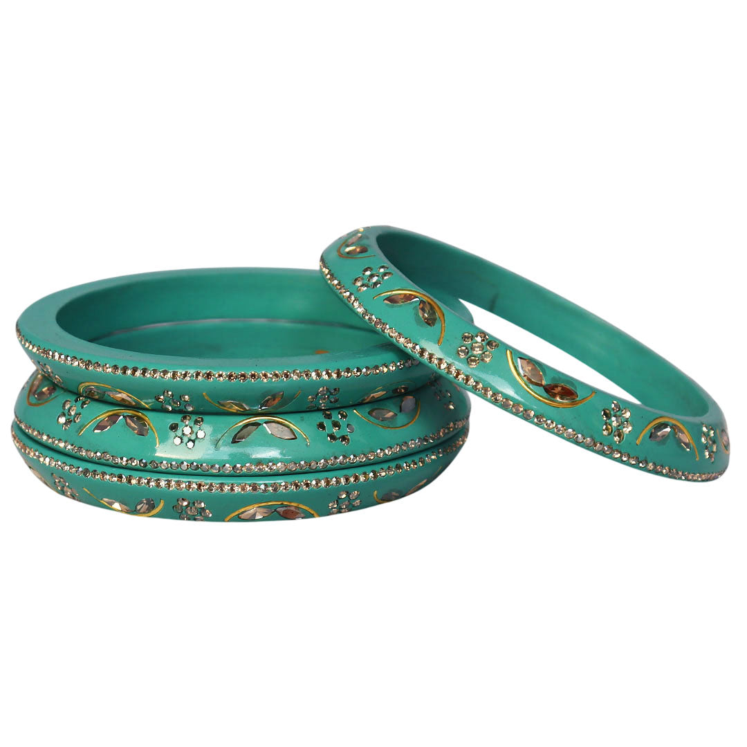 Festival Wear Lac Bangadi Bangles Set in Latest Kundan Design