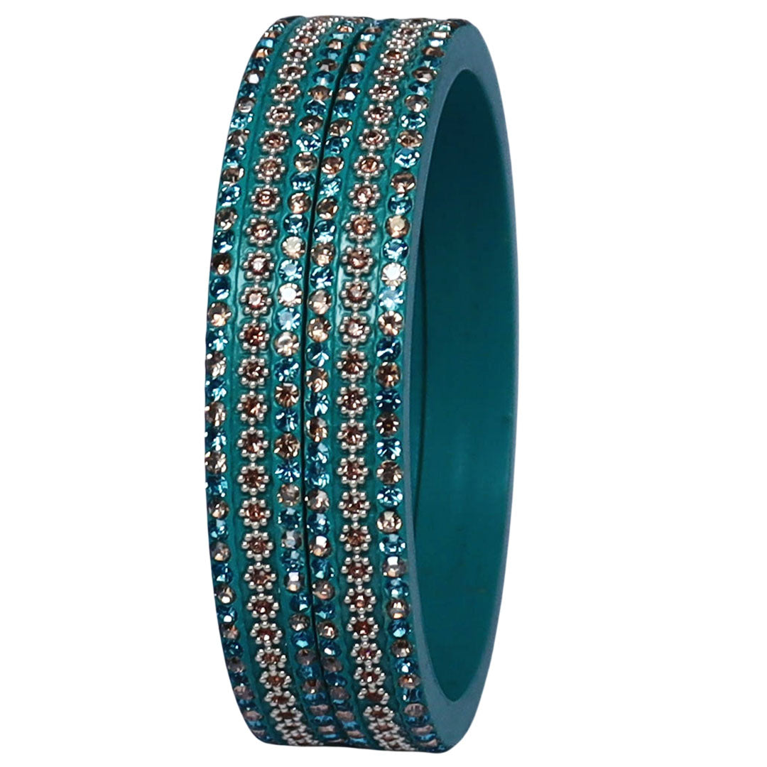 Jaipuri Lac Bangles Artificial Stones Kada Set for Women