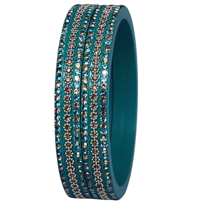 Jaipuri Lac Bangles Artificial Stones Kada Set for Women