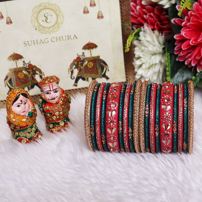Handmade Lac Bangles For Women With Latest Rhinestones Design