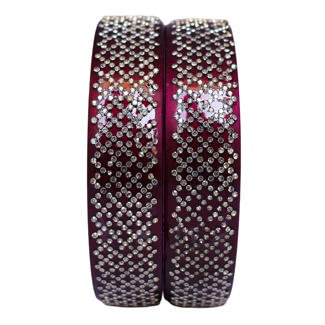 Jaipuri Lac Kada Bangles Set in Latest Rhinestones Design