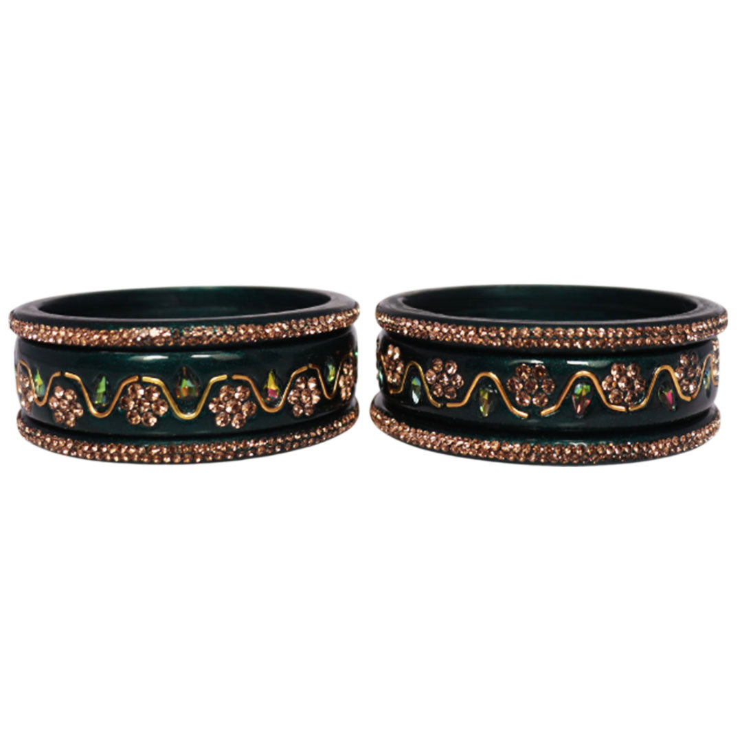 Handmade Traditional Short Lac Bangles Set With Latest Kundan Design