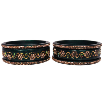 Handmade Traditional Short Lac Bangles Set With Latest Kundan Design