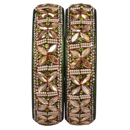 Jaipuri Handmade Lac Kada with Kundan Beads Craft