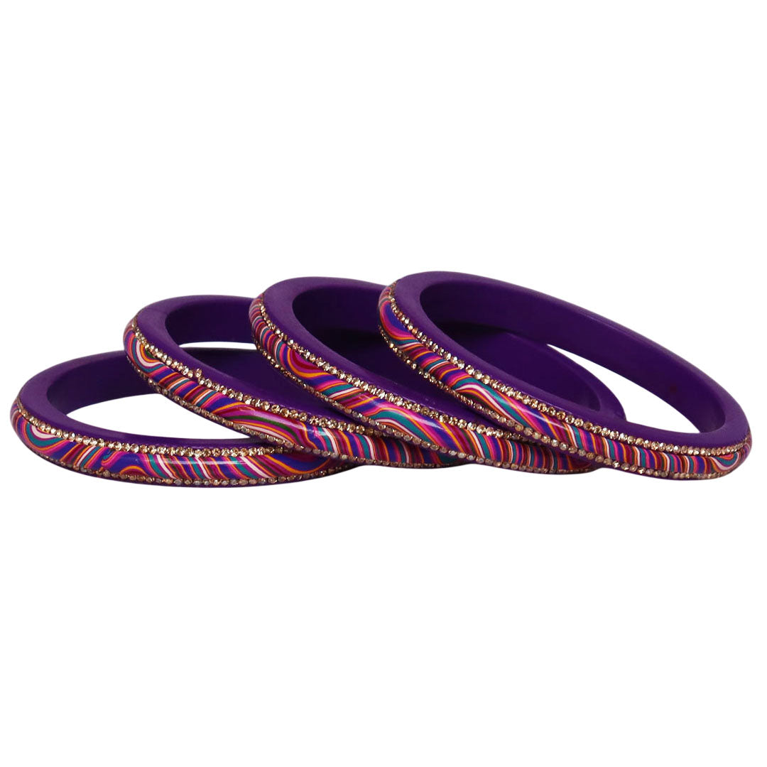 Designer Jaipuri Lac Kada with Multicolor Lahariya Artwork