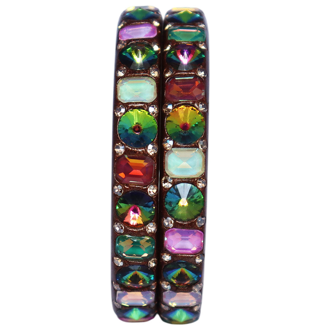 Bridal Traditional Lac Bangles with Multicolor AD Stones | Handmade Rajasthani Bangles