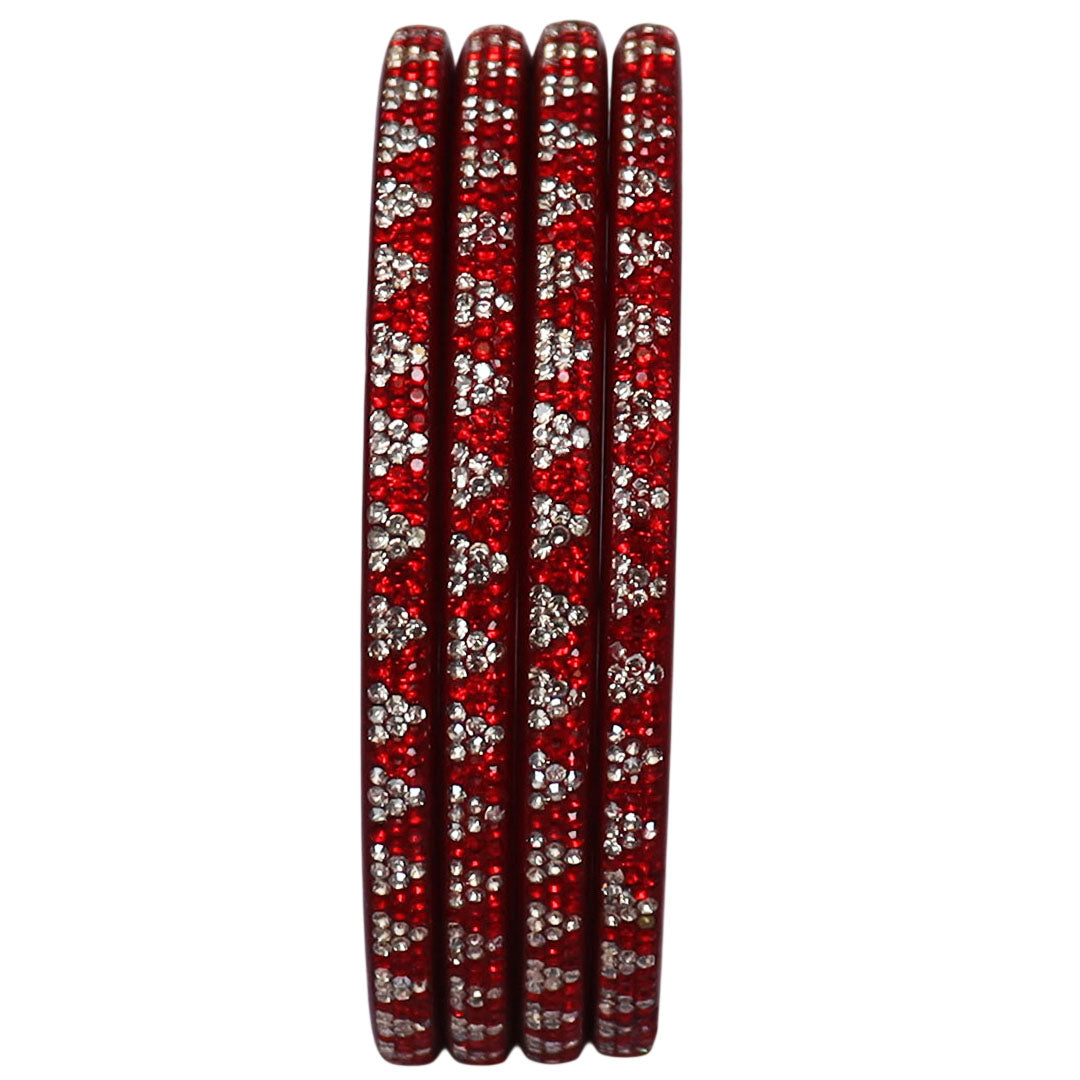 Handmade Lac bangles with rhinestone stone work for women