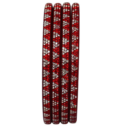 Handmade Lac bangles with rhinestone stone work for women