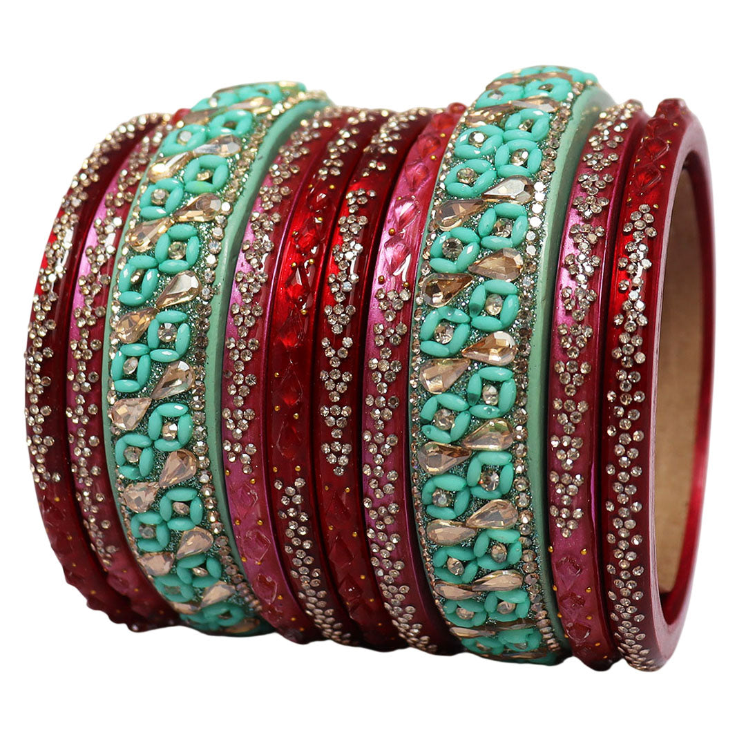 Womens Designer Lac Bangles Set With Latest Kundan Design