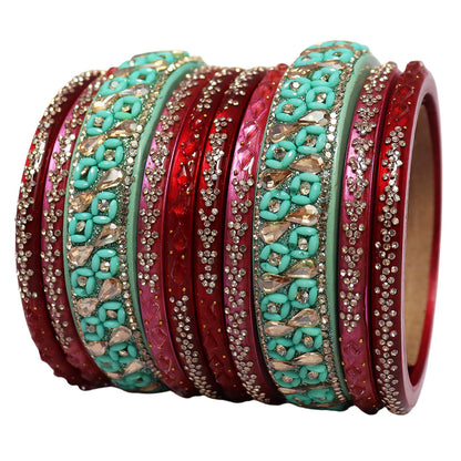 Womens Designer Lac Bangles Set With Latest Kundan Design