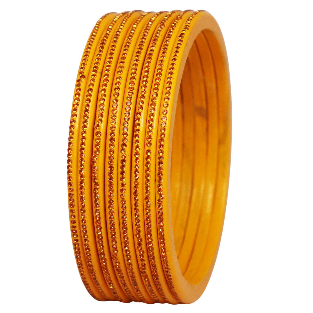 Traditional Rajasthani Lac Bangles with Fine Rhinestones Design